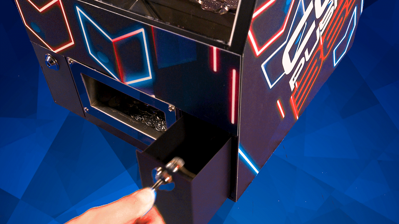 GIF showing the Coin Pusher 365 coin drawers