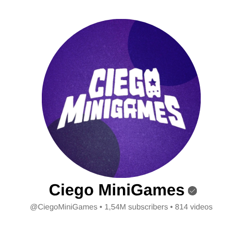 Ciego MiniGames logo with a purple circle on a white background